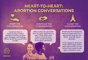 Heart-to-Heart Abortion Conversation cards / Corazón a Corazón: las cartas Para Las Conversaciones Francas Sobre el Aborto